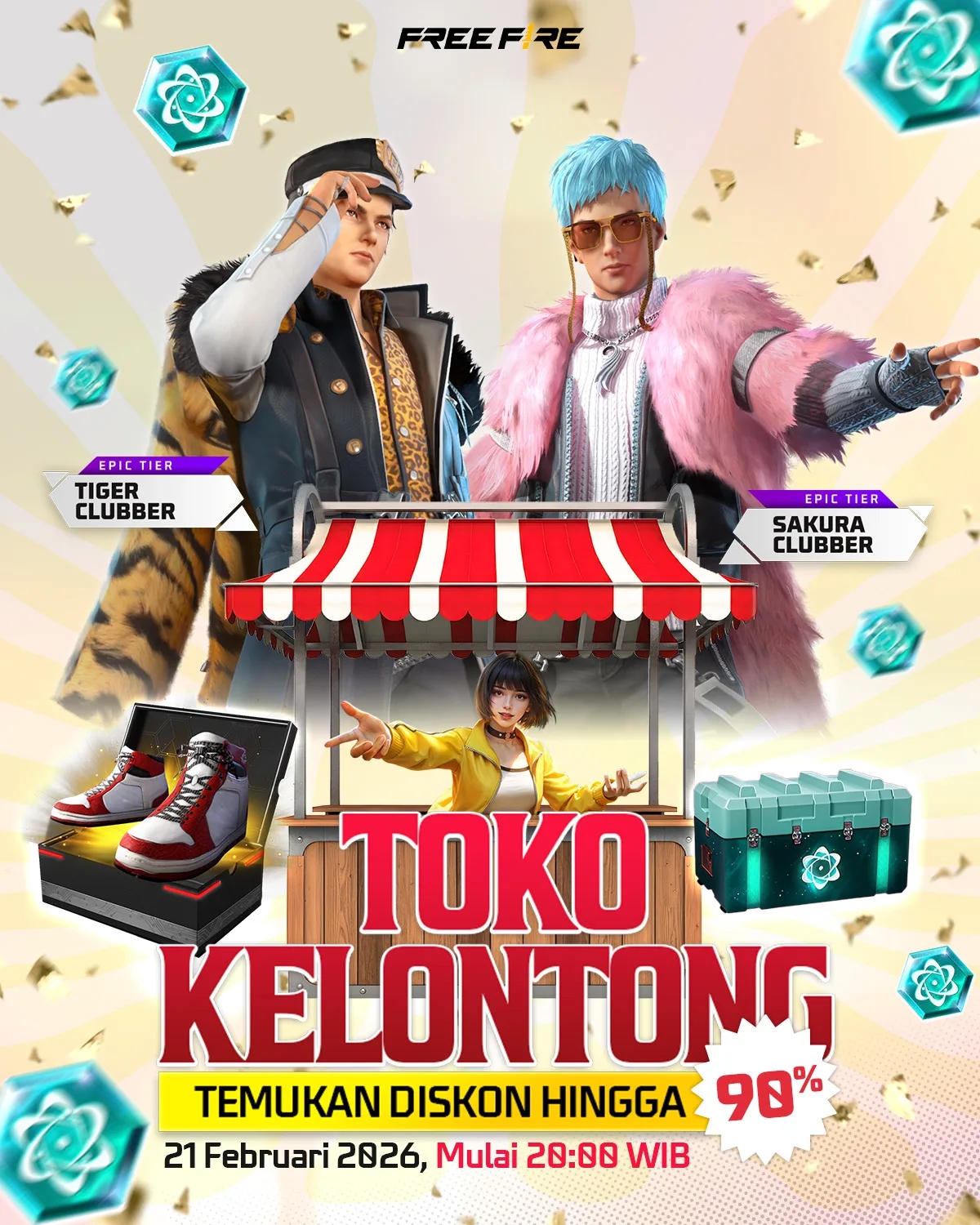 Toko Kelontong Free Fire Buka! Diskon Hingga 90% Siap Borong Bundle & Evo Token Murah