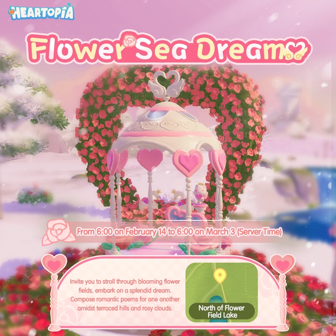 Flower Sea Dream Heartopia Resmi Dimulai! Event Foto Romantis & Outfit Sweet Invitation Hadir Terbatas