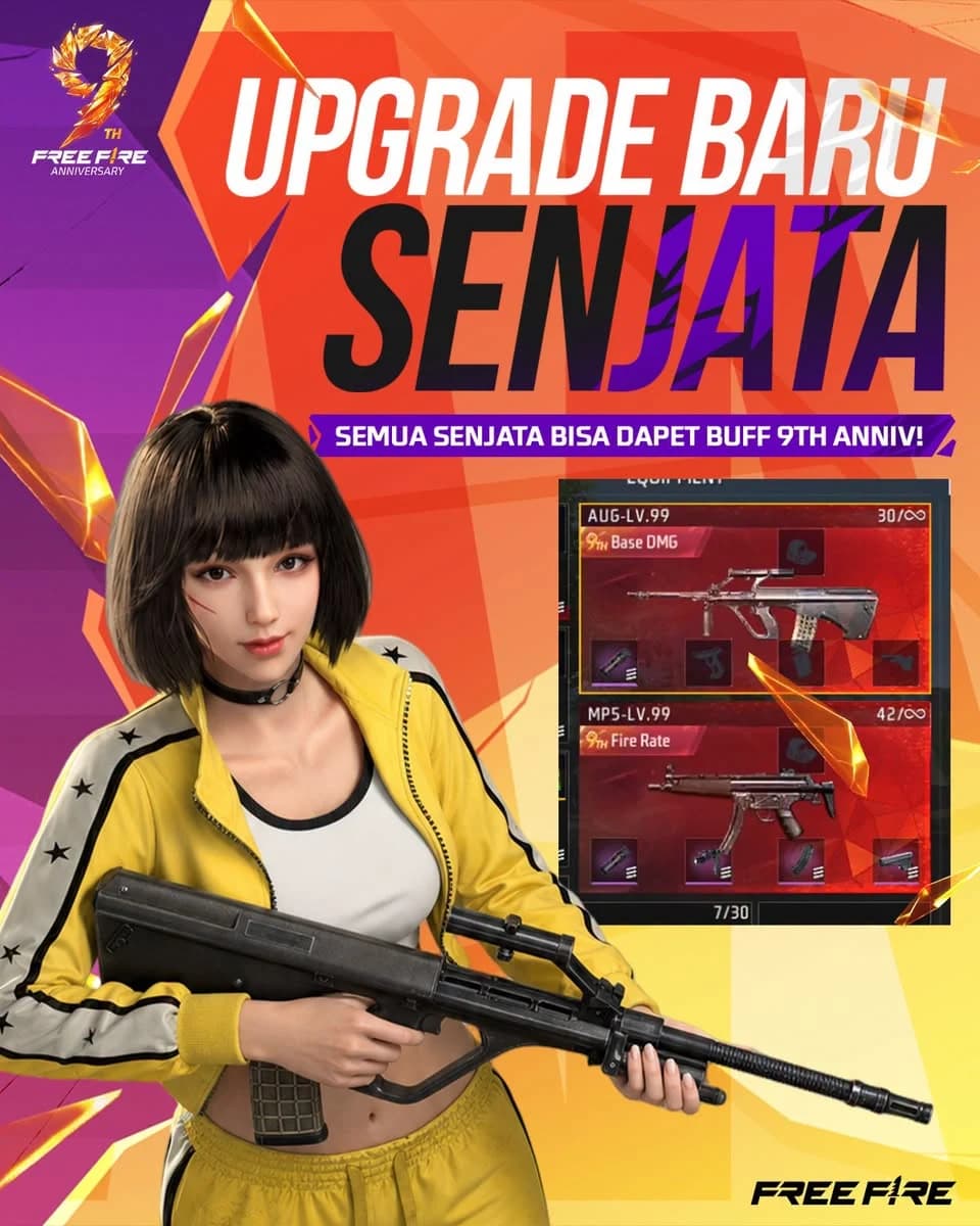 Free Fire Anniversary 9 Hadir! Semua Senjata Dapat Buff, Meta Baru FF 2026 Siap Mengguncang Battle Royale