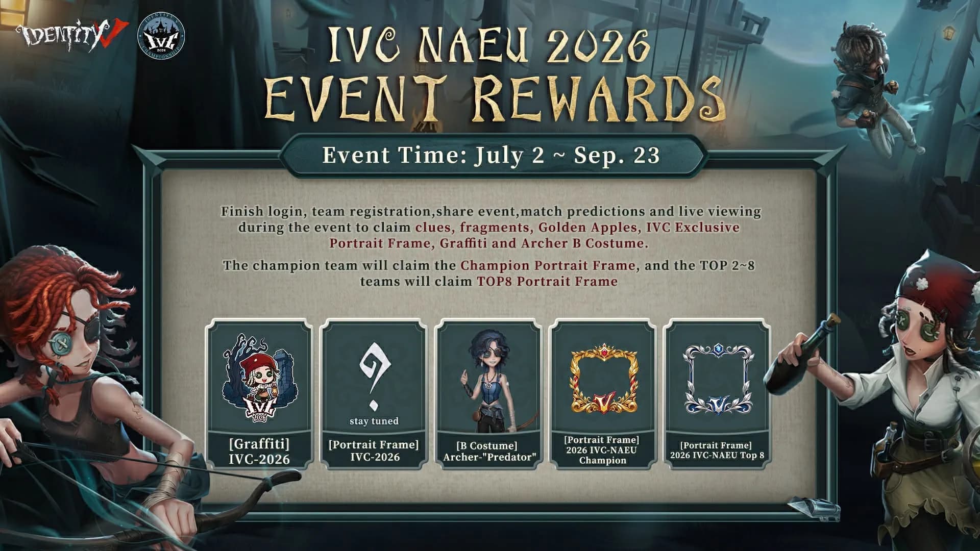Event Identity V IVC NAEU 2026 Resmi Dimulai! Cara Dapat Skin Gratis Archer B Costume, Clues, Fragments, dan Hadiah Melimpah