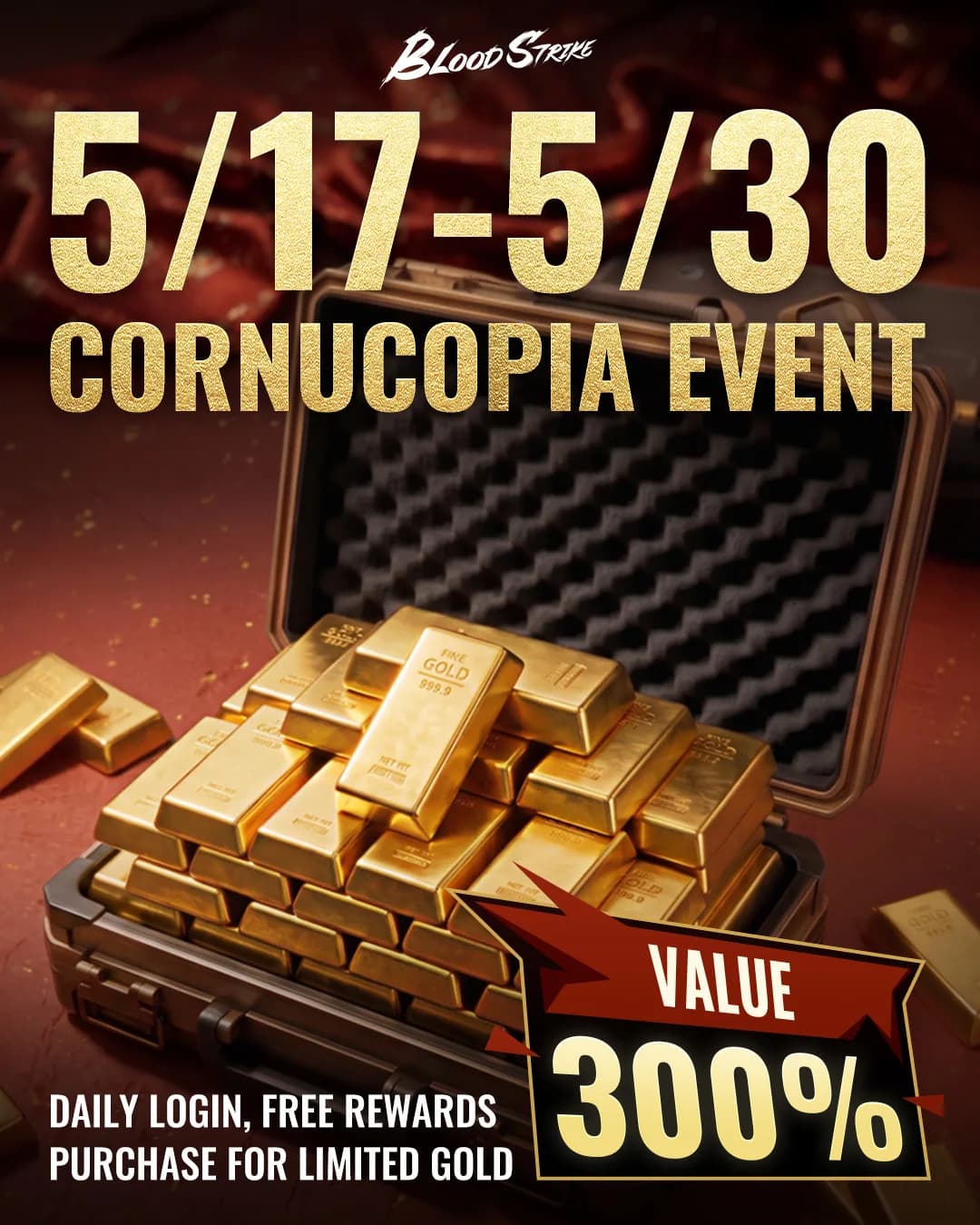 Event Cornucopia Blood Strike Resmi Dimulai! Login Harian dan Dapatkan Bonus Gold Hingga 300%
