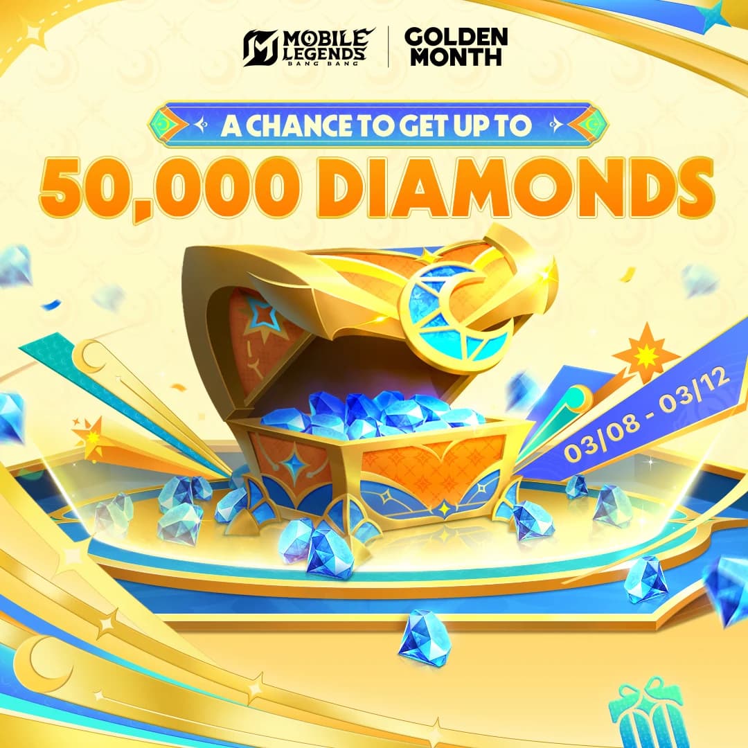 Event Mega Draw MLBB: Peluang Menangkan Hingga 50.000 Diamond di Golden Month!