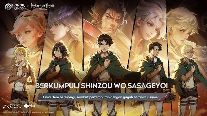 Kolaborasi Honor of Kings x Attack on Titan Dimulai! Saatnya Bertarung Melawan Para Titan di Battlefield