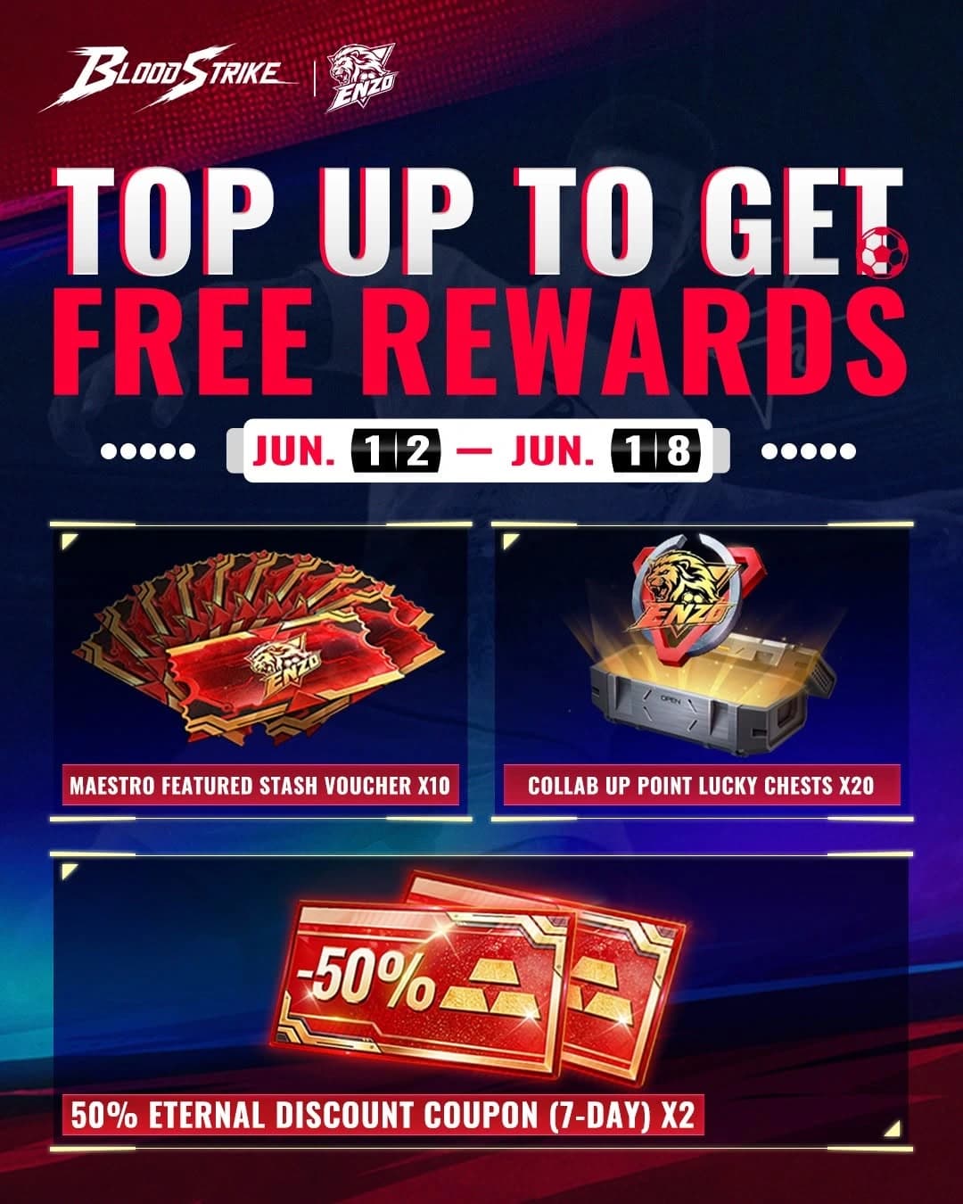 Event Top Up Blood Strike Juni 2026 Resmi Dimulai! Dapatkan Maestro Select Stash Voucher dan Hadiah Collab Gratis