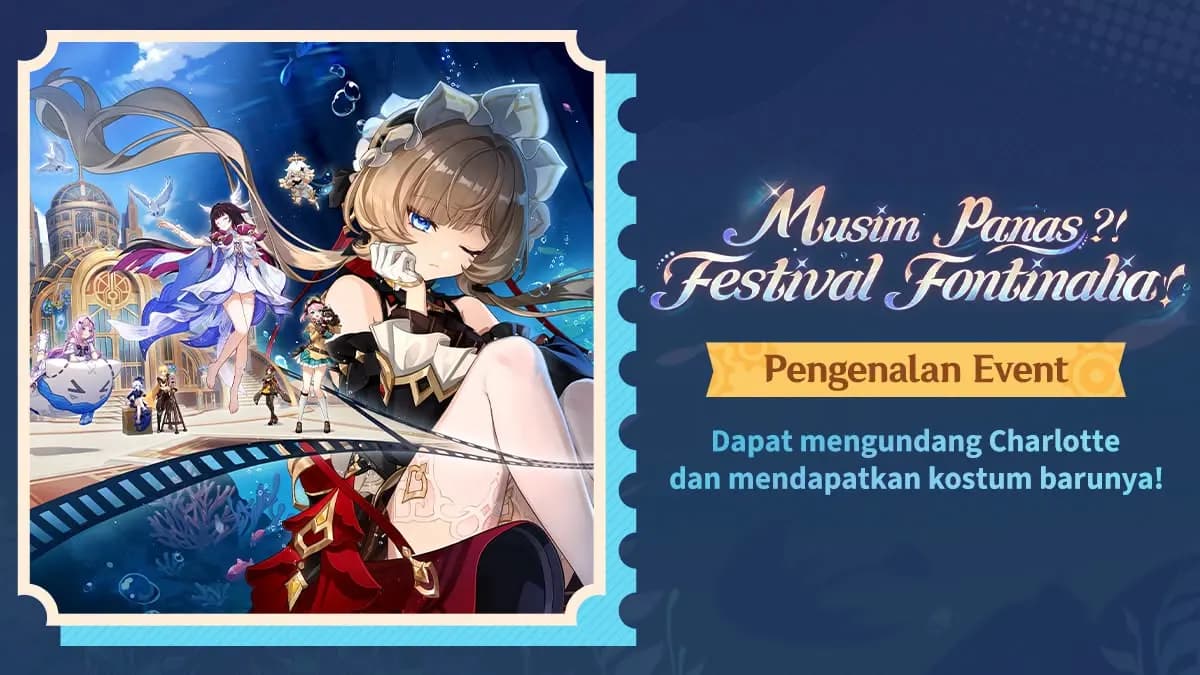 Genshin Impact Candra VIII: Cara Dapat Charlotte Gratis dan Skin Hurlock Variations, Ini Semua Hadiah Event Festival Fontinalia!