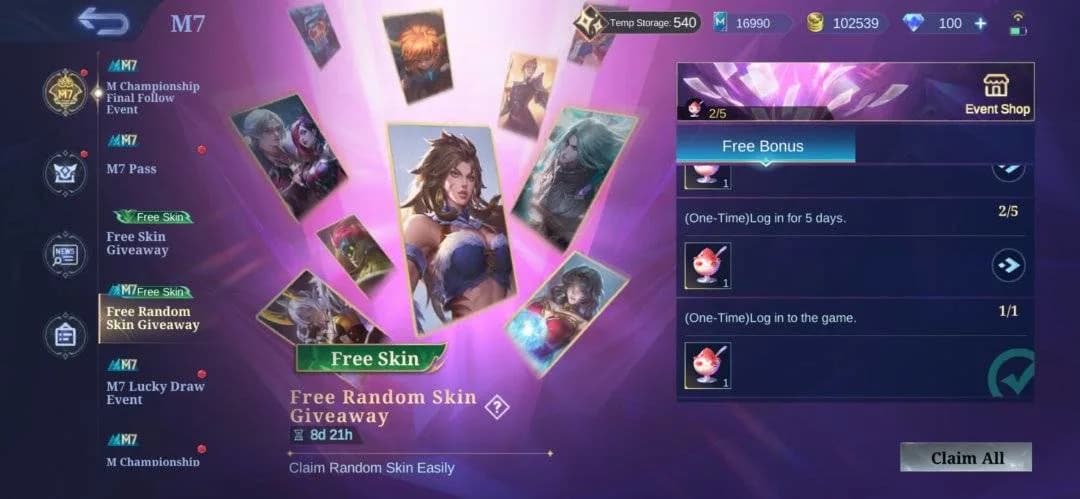 Event Mobile Legends M7: Login 5 Hari Bisa Dapat Skin Gratis dari Skin Chest!