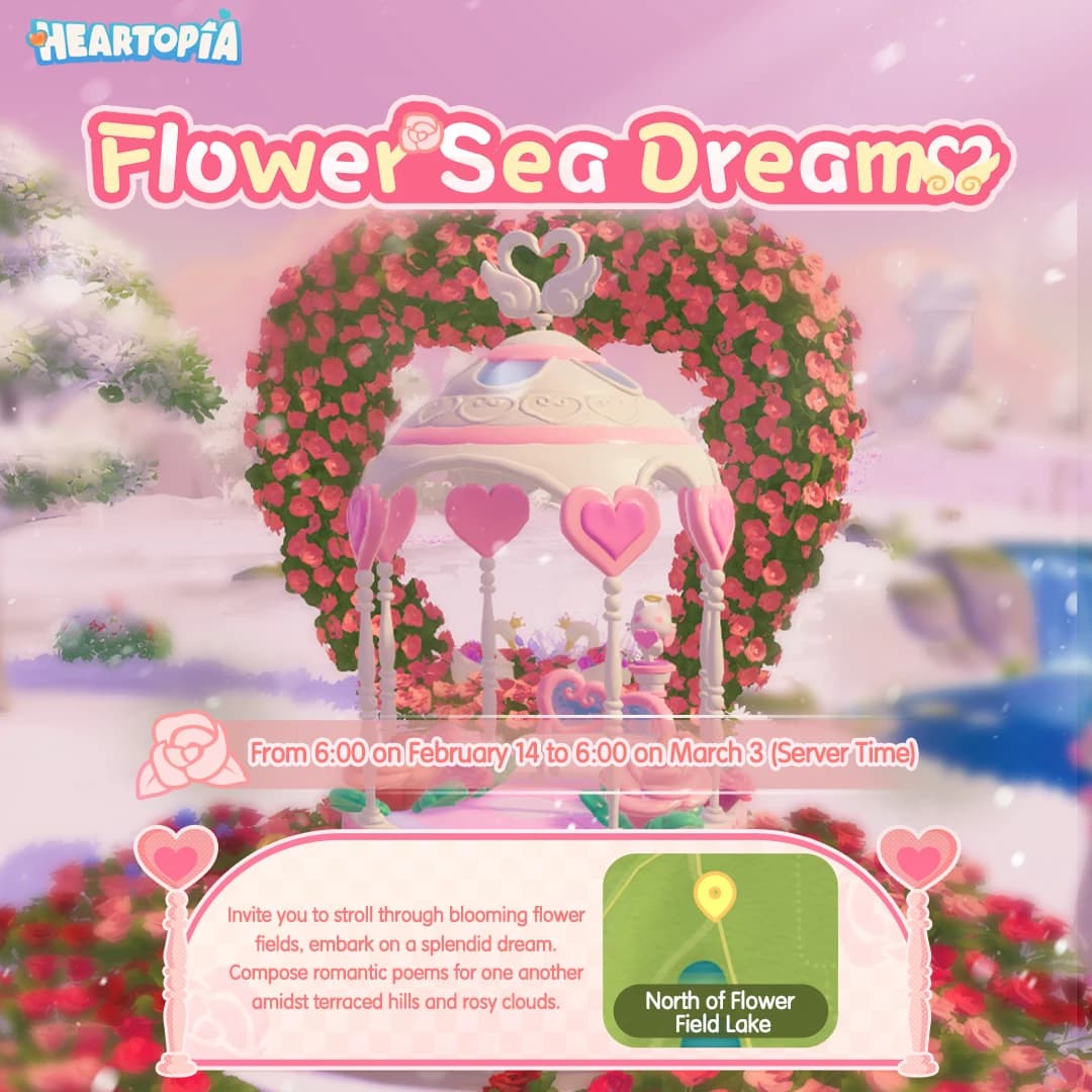 Flower Sea Dream Heartopia Resmi Dimulai! Event Foto Romantis & Outfit Sweet Invitation Hadir Terbatas