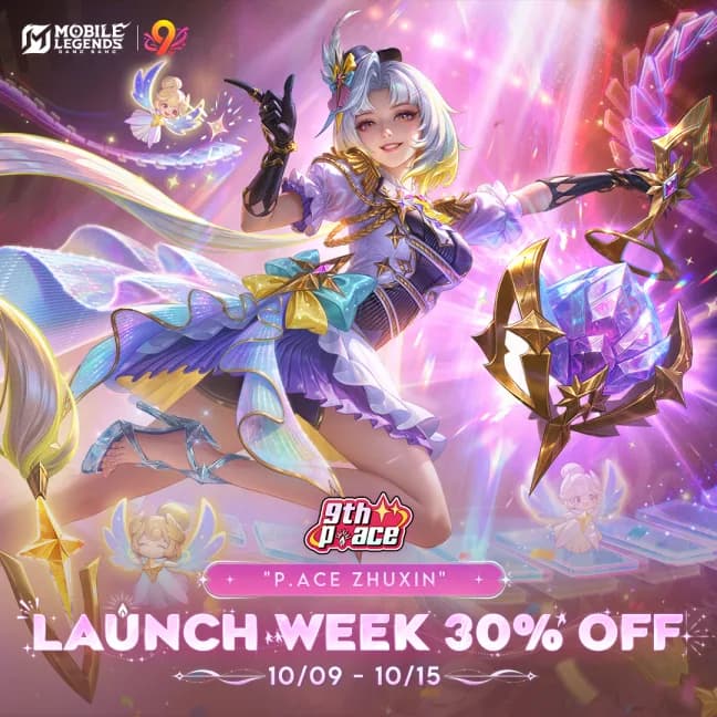MLBB 9th Anniversary Hadirkan Skin Spesial P.ACE Zhuxin — Dapatkan Diskon 30% Minggu Ini!
