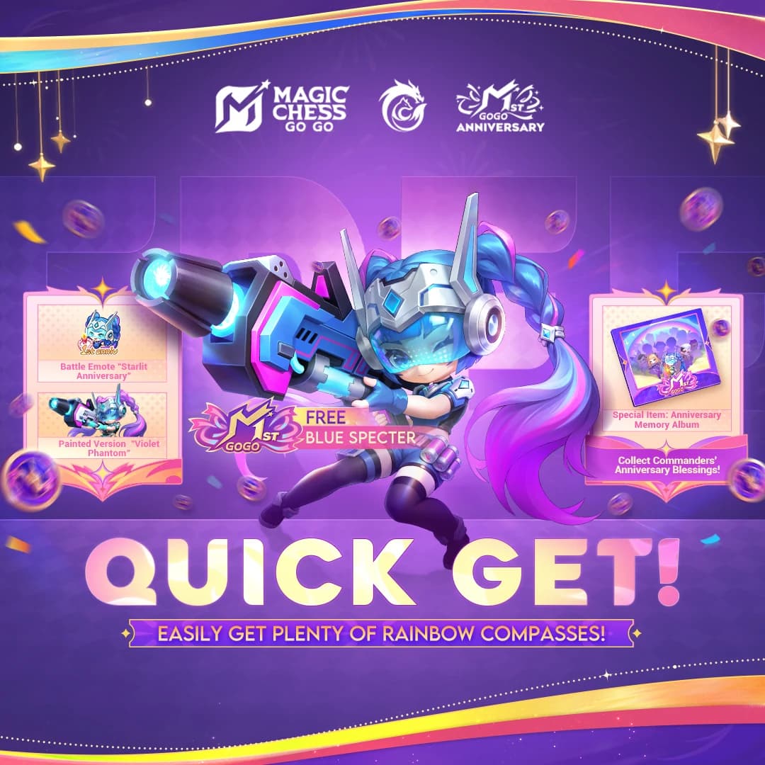 Event Anniversary Magic Chess: Go Go Hadir! Dapatkan Skin Layla “Blue Specter” Gratis dengan Menyelesaikan Catch-up Tasks