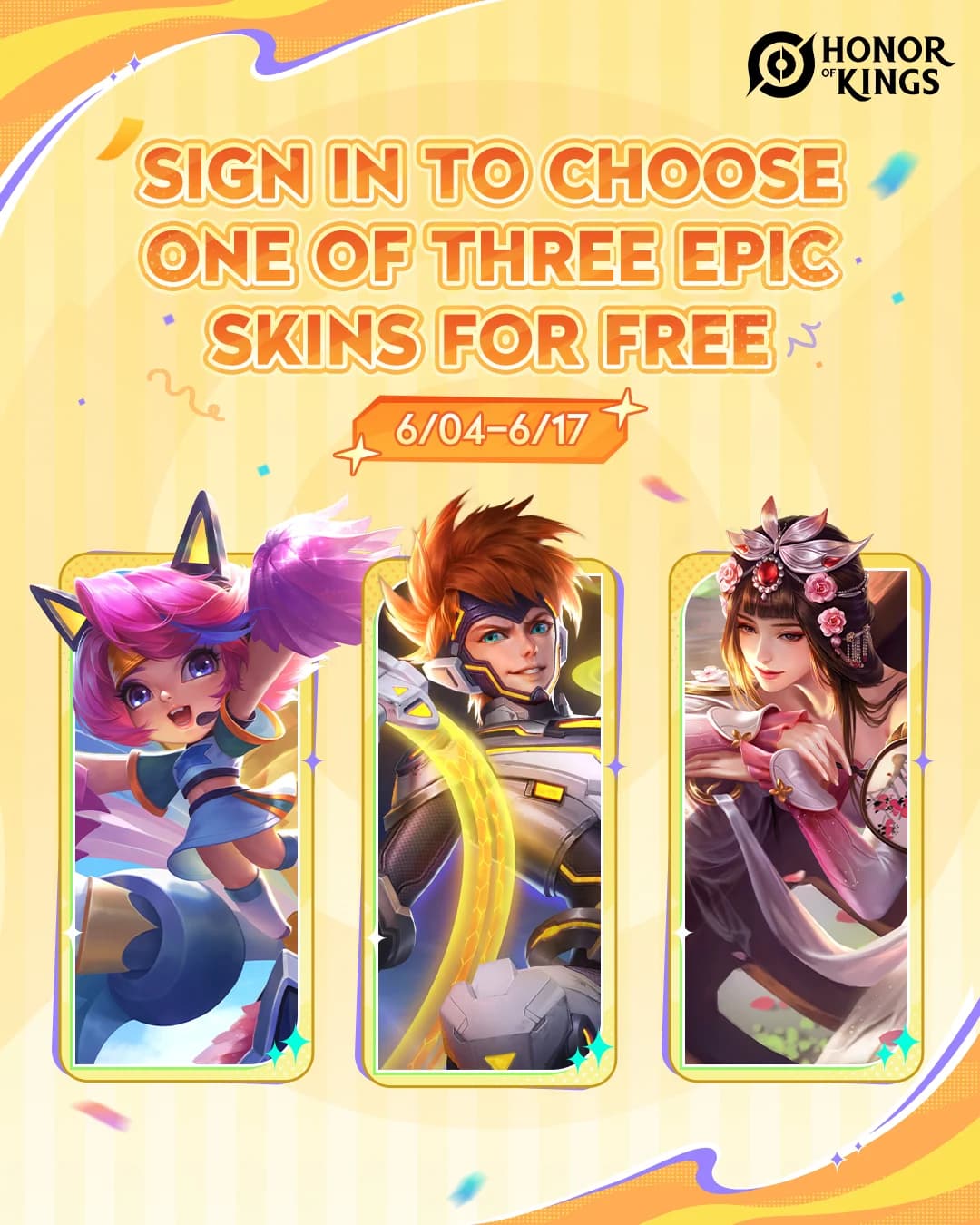 Honor of Kings Bagi-Bagi Skin Epic Gratis! Login 10 Hari Mulai 4 Juni dan Pilih Salah Satu Skin Favoritmu