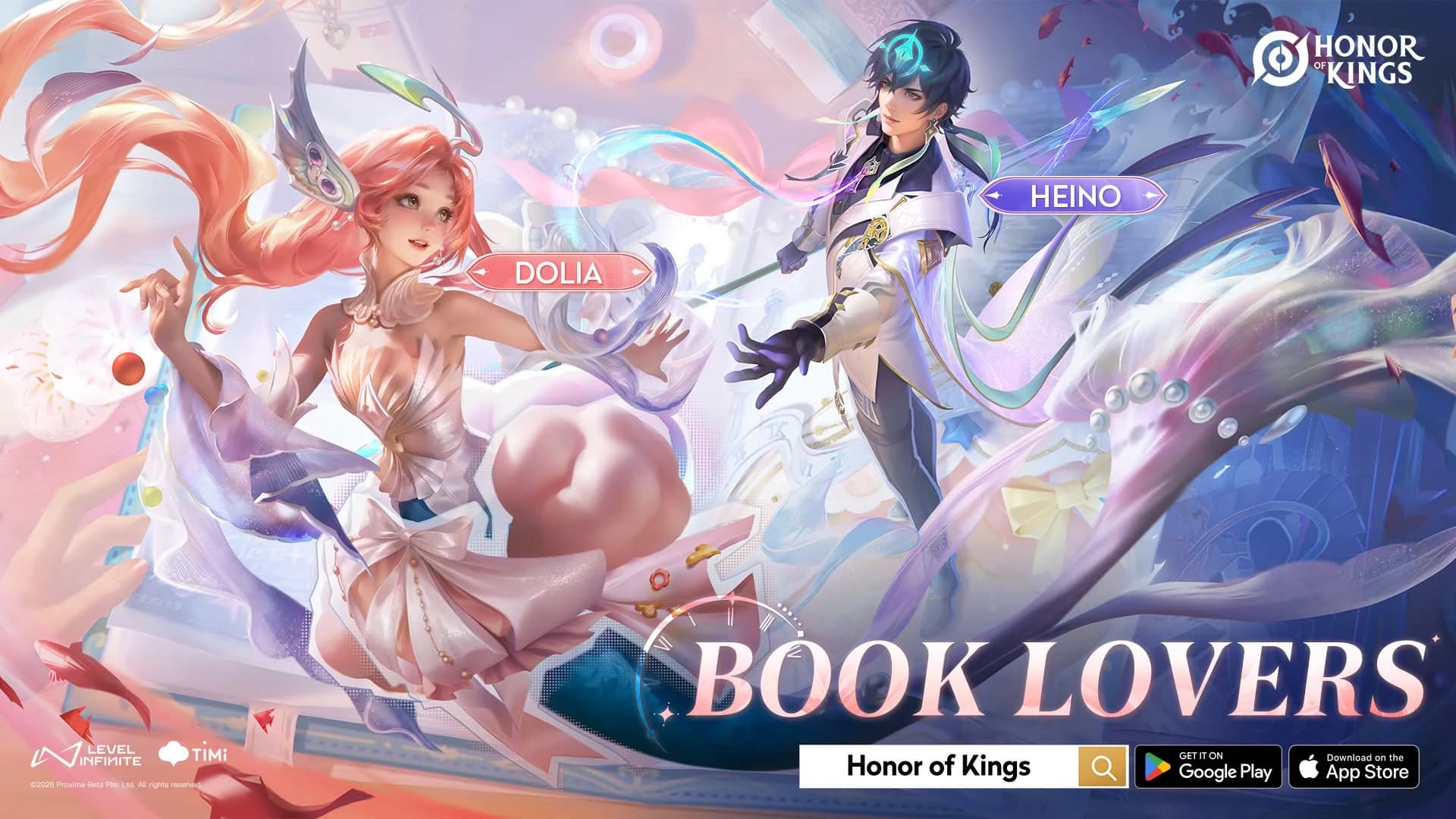 Skin Heino & Dolia Book Lovers Kembali! Cara Mendapatkan Skin Couple Honor of Kings yang Viral Mulai 19 Juni